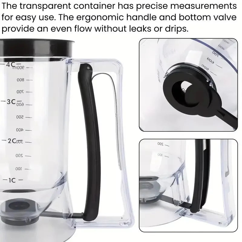 Cupcake Batter Dispenser - Designed for Easy Pouring - Non-Stick And Space-Efficient Ideal for Making Waffles Cakes and Pancakes.
