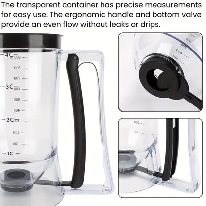 Cupcake Batter Dispenser - Designed for Easy Pouring - Non-Stick And Space-Efficient Ideal for Making Waffles Cakes and Pancakes.