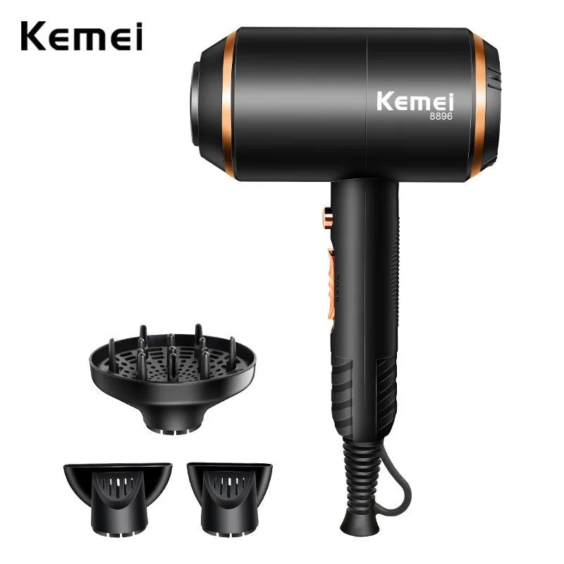 Kemei Powerful Electric Hair Dryer with Overheat Protection System New Hair Drying Machine No Hair Injury Water Ions Hair Blower