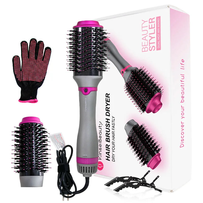 One Step Hair Blower Brush 360 Rotating Power Cable Hot Air Paddle Styling Brush Negative Ion Generator Curling Combair Straigh