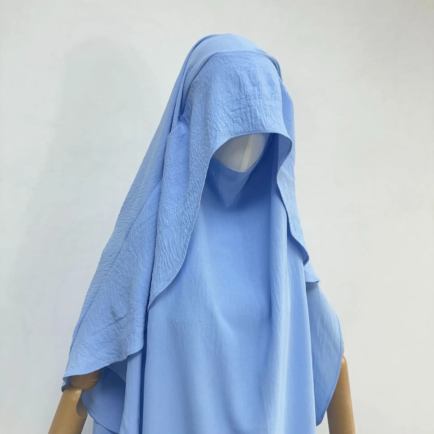 2025 Summer Muslim Women's Hijabs Traditional Soft Plain Scarf Khimar One Layer Stretch Soft Split Traditional Zip Chador