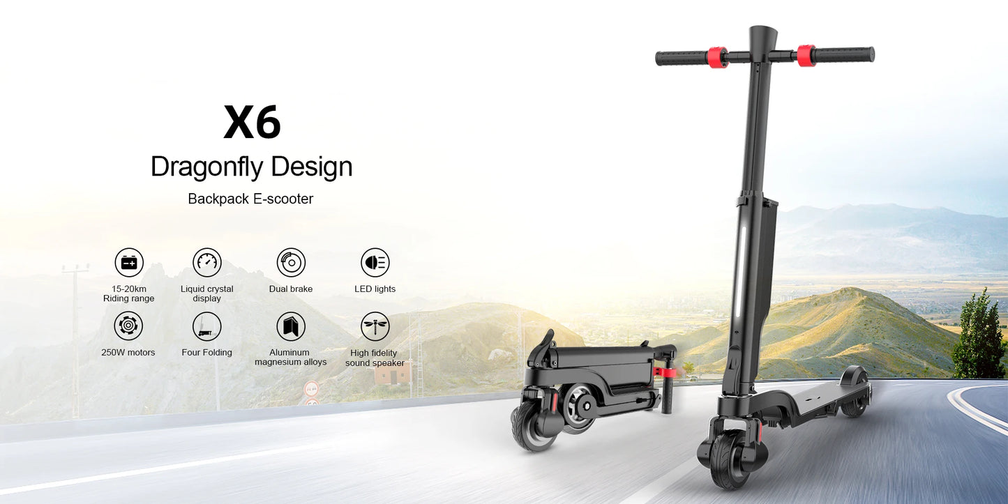 Alnsoor X6 City Electric Scooter 500W Motor 36V5AH Battery City Electric Scooter 5.5" Road Tire Electric Scooter.