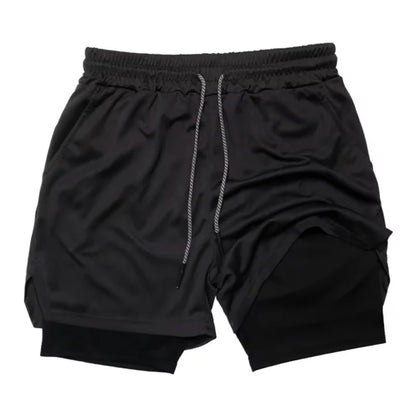 NEW Men's Multiple pockets Fitness Shorts Casual Sports Loose Breathable double-decker Shorts men Mesh Camouflage Running Shorts
