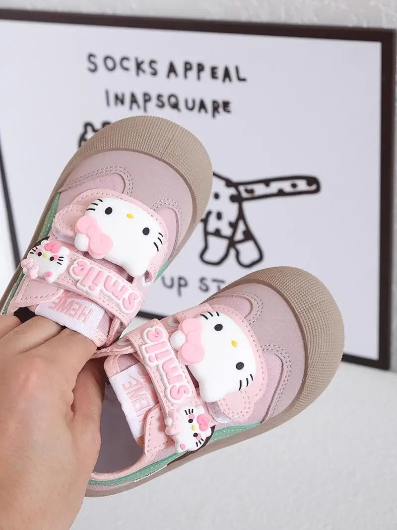 Sanrio Girl Kawaii Canvas Shoes Kindergarten Baby Child Cute Hello Kitty Spring Autumn Fashion Outdoor Running Sports Leisure.