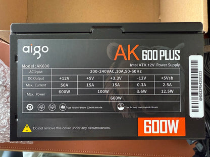Aigo AK PC PSU Power Supply Unit 500W 600W 700W 800W 1000W Gaming 120mm RGB Fan 220V ATX Desktop computer Power Supply for BTC.