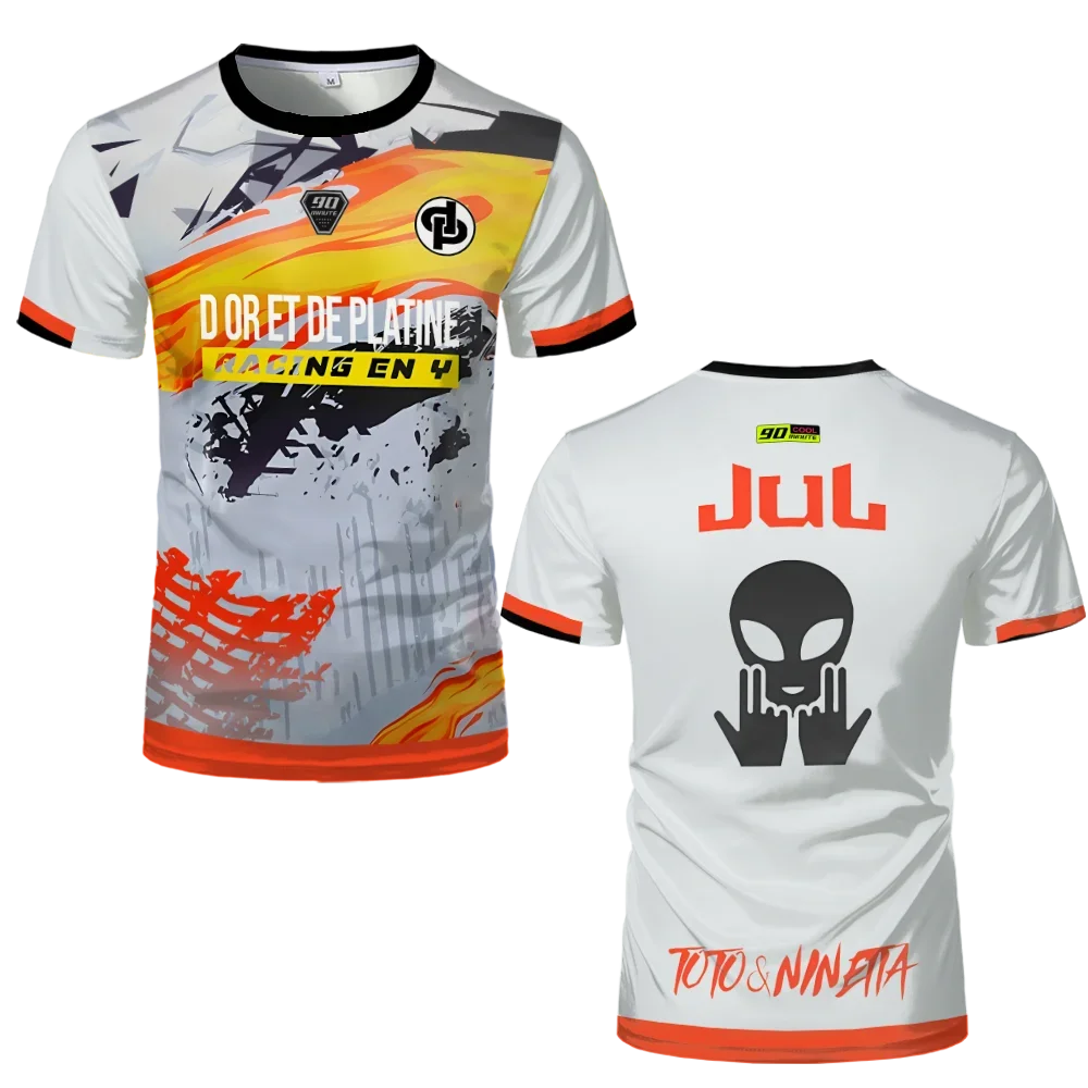 90 Minutes Series MM9 JUL Football Shirt Men's Summer Outdoor Sports Quick-drying Jersey Oversized Fitness Training T-shirt.