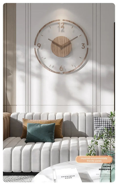 35 cm Wanduhr Wohnkultur Massivholz Kreative Stille Quarzuhr Wohnzimmer Dekoration Stumm Nordic Wanduhr X-Space