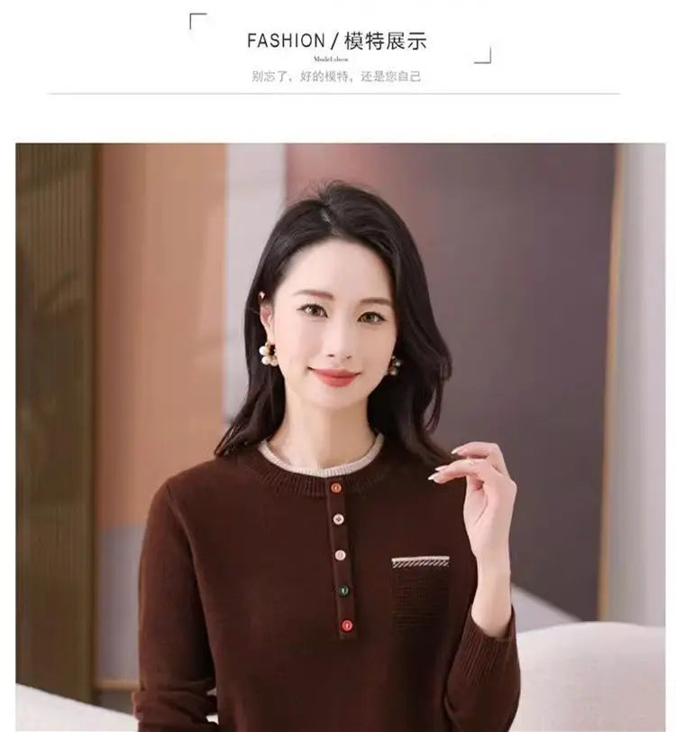 Frauen Kleidung Lose Mode Pullover Herbst/Winter Warme Elegante Gestrickte Langarm Pullover Dame Casual Oansatz Alle-spiel top.