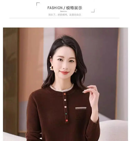 Frauen Kleidung Lose Mode Pullover Herbst/Winter Warme Elegante Gestrickte Langarm Pullover Dame Casual Oansatz Alle-spiel top.