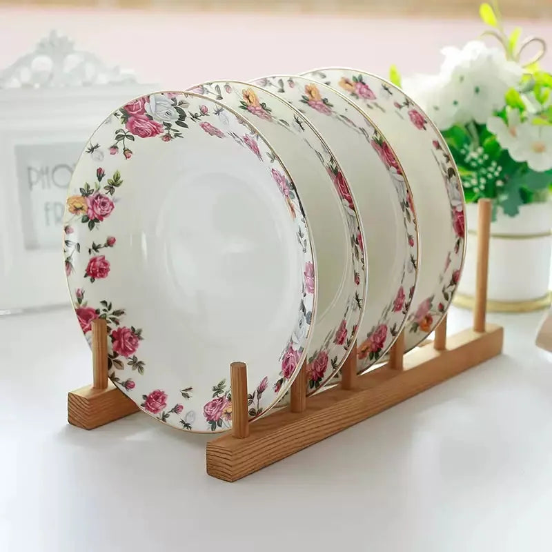4pcs, 8inch, fine bone china plates dinner sets, porcelain serving dishes, ceramic chafing dishes, kitchen utensils sets plates.