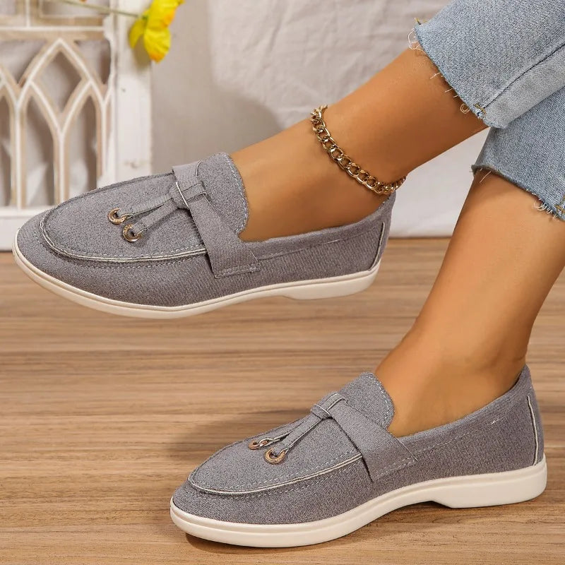 New Lefu Shoes Women's Soft Leather Retro Lazy Man Step on Thick Sole Flat Bottom Comfortable Single Shoe  Zapatos Para Niña.