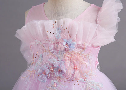 HETISO Kinder Elegantes formelles Kleid Mädchen Blume Prinzessin Party Abendkleid Geburtstag Festliches Neujahrskleid für Kinder 12 14 Jahre.