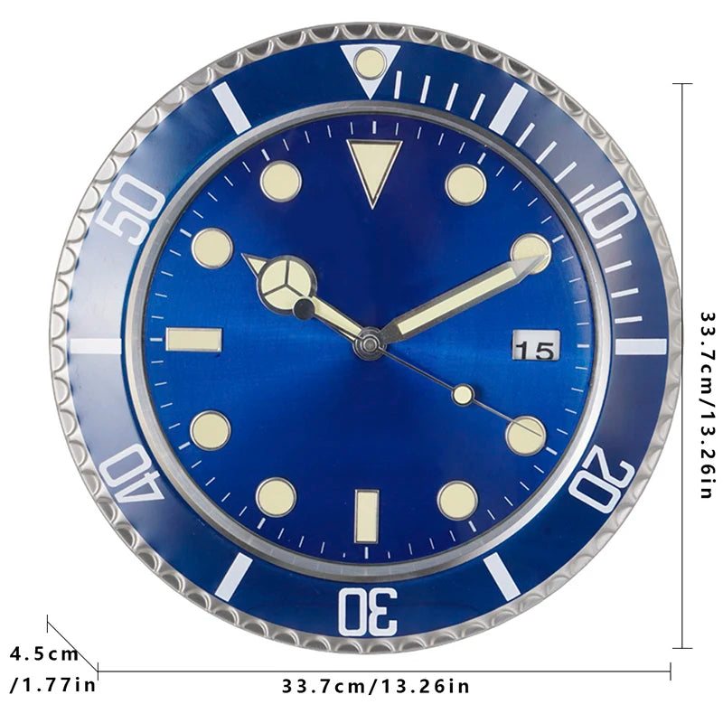 34 cm Luxus Kreative Wanduhr Moderne Metall Design Kunst Wanduhr Hause Große Digitale Leucht Schlafzimmer Dekoration Uhr