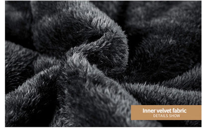 New Autumn/Winter Men's Fleece-Lined Thickened Cotton Coat Casual Vintage Workwear Jacket with Detachable Hood Multiple Pockets