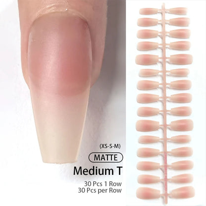 30Pcs Matte Nude Fake Nail Fashion Press on Quick Extension Wearable False Nails Simple Full Cover Nail Tips Manicure Nail Art.