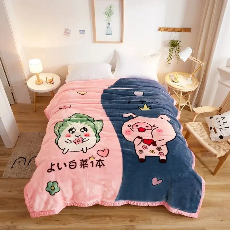 Winter Raschel Blankets Thickened Soft Comfortable and Fluffy Plush Quilt Home Multifunctional Single Person Double Warm Blanket