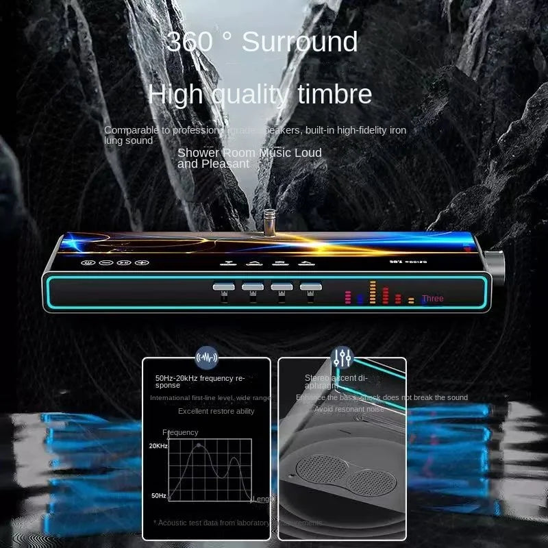 Bluetooth Music Digital Bathroom Shower System Ambient Lighting thermostatic Digital Bathroom Shower Set Faucets Accessories