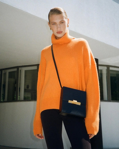 Herbst Und Winter Verdickte Rollkragenpullover frauen Lose Faul Gestrickte Pullover Silhouette Casual Pullover.