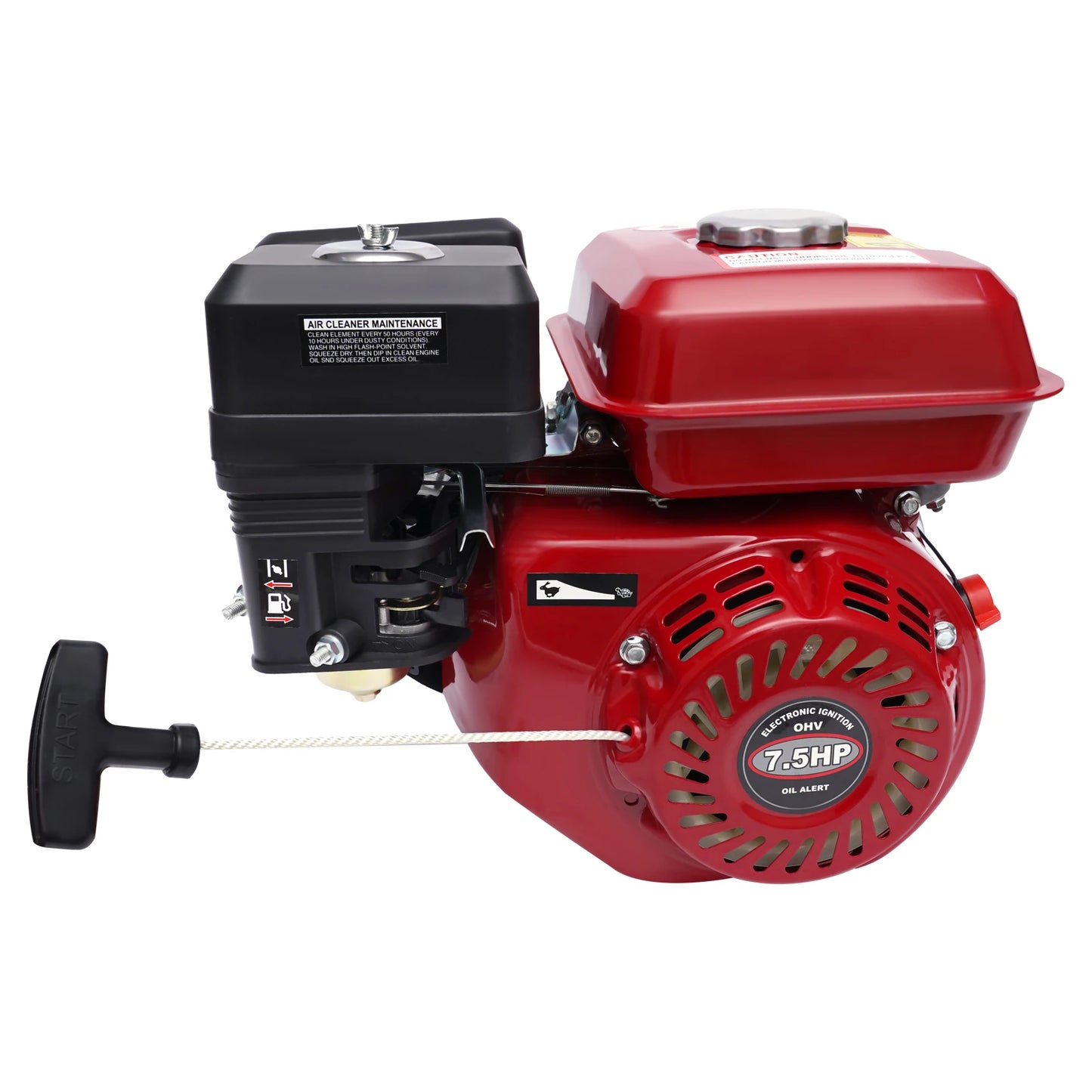 4-Takt-Benzinmotor 212 cc, 7,5 PS, 4000 W, 3600 U/min, Einzylinder-Handgezogener Benzinmotor, Durchmesser der Kurbelwelle ist 20 mm