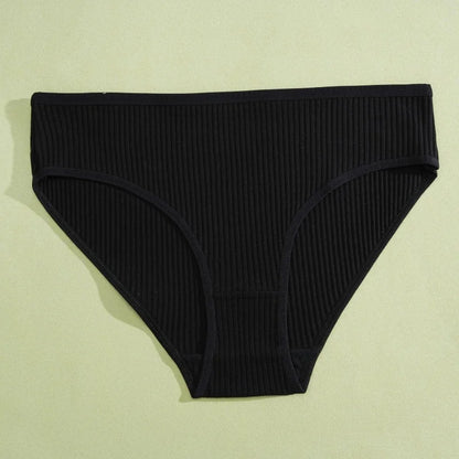 5PCS Women's Cotton Panties Sexy Low Waist Briefs Striped Underpants Female Comfortable Stretch Lingerie Ladies Soft Underwear