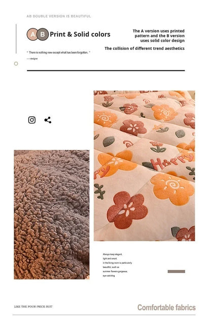 Home Quilts Milk Doublesided Velvet Thickened Warm Spring and Fall Quilt Lamb's Wool Quilt Core Bettdecke 200x230.