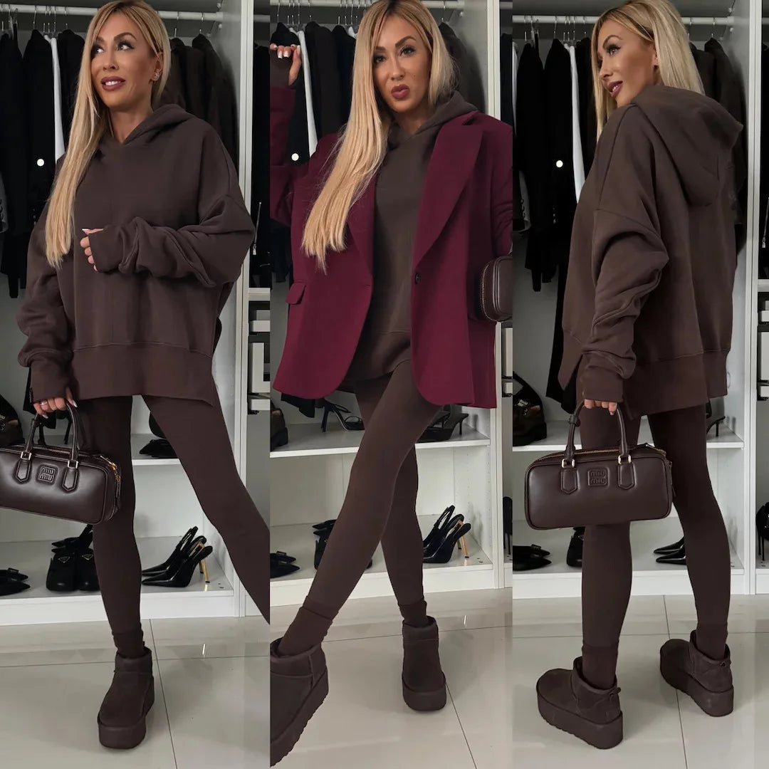 Women 2 Piece Set Hoddies Tracksuit Hooded Top & Pants Set Sweatshirts Suit Trouser Outfits Spring Jogging Sport Y2k Streetwear.