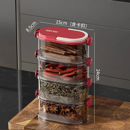 Portable Storage Box Onion Ginger and Garlic Seasoning Jar Can Be Stacked Sealed Storage Jar Packaging Fresh-keeping Box