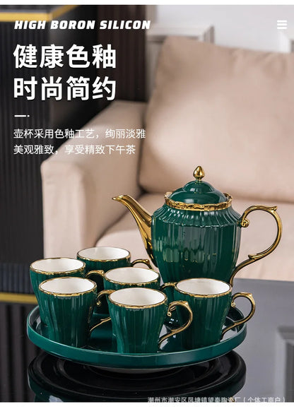 New high-value European ceramic coffee set, color glaze, high-end Phnom Penh coffee cup saucer, afternoon tea set.