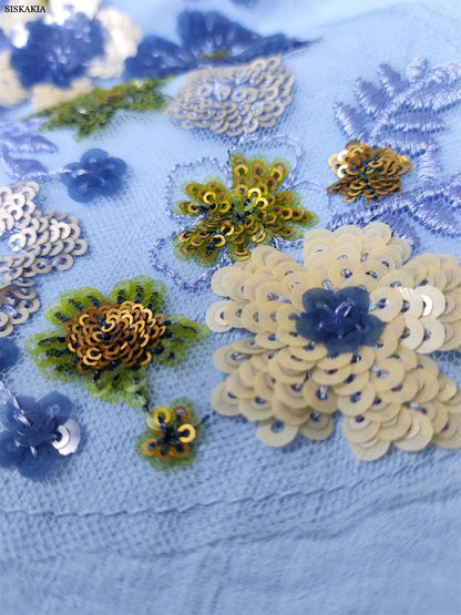 Siskakia Ramadan Dubai Woman’s Abayas Embroidered Sequin Floral Patter V-Neck Elegant Casual Kebaya Muslim Moroccan Long Dress.