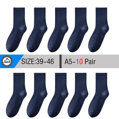 10 Pair Men's Bamboo Socks Anti-bacterial And Anti-odour Soft Business Socks Wearable And Breathable Casual Socks For Men.