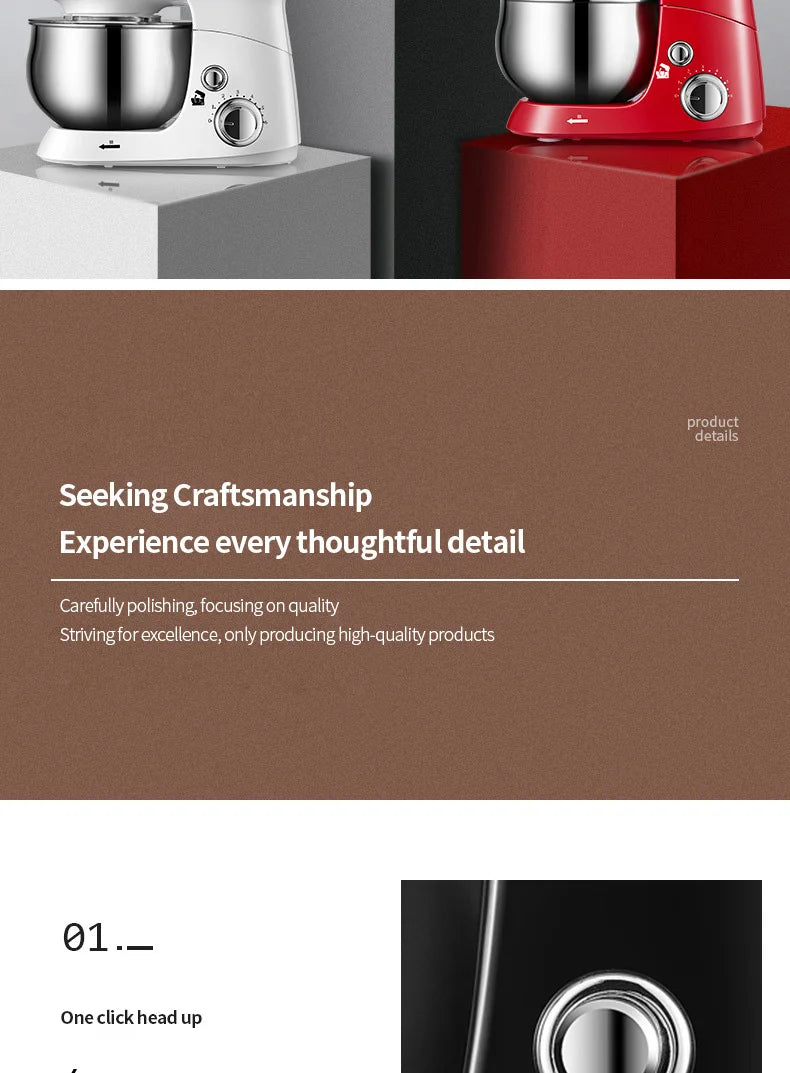 DIVEDEER Multifunctional Chef 3.5L Dough Kneading Machine Fully Automatic Household Electric Egg Beater Baby Food Processor.