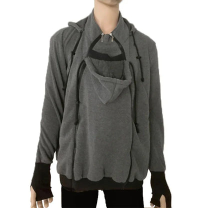 Autumn Winter Kangaroo Baby Carrier Hooded Hoodies Sweatshirt For Father Babywearing Jacket Multifunctional Kangaroo Clothes.