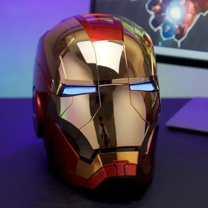 Iron Man MK5 Helmet MK5 1:1 Voice Control Avengers War Machine Cosplay with LED Light Electronic Close ironman Helmet Kids Gift.