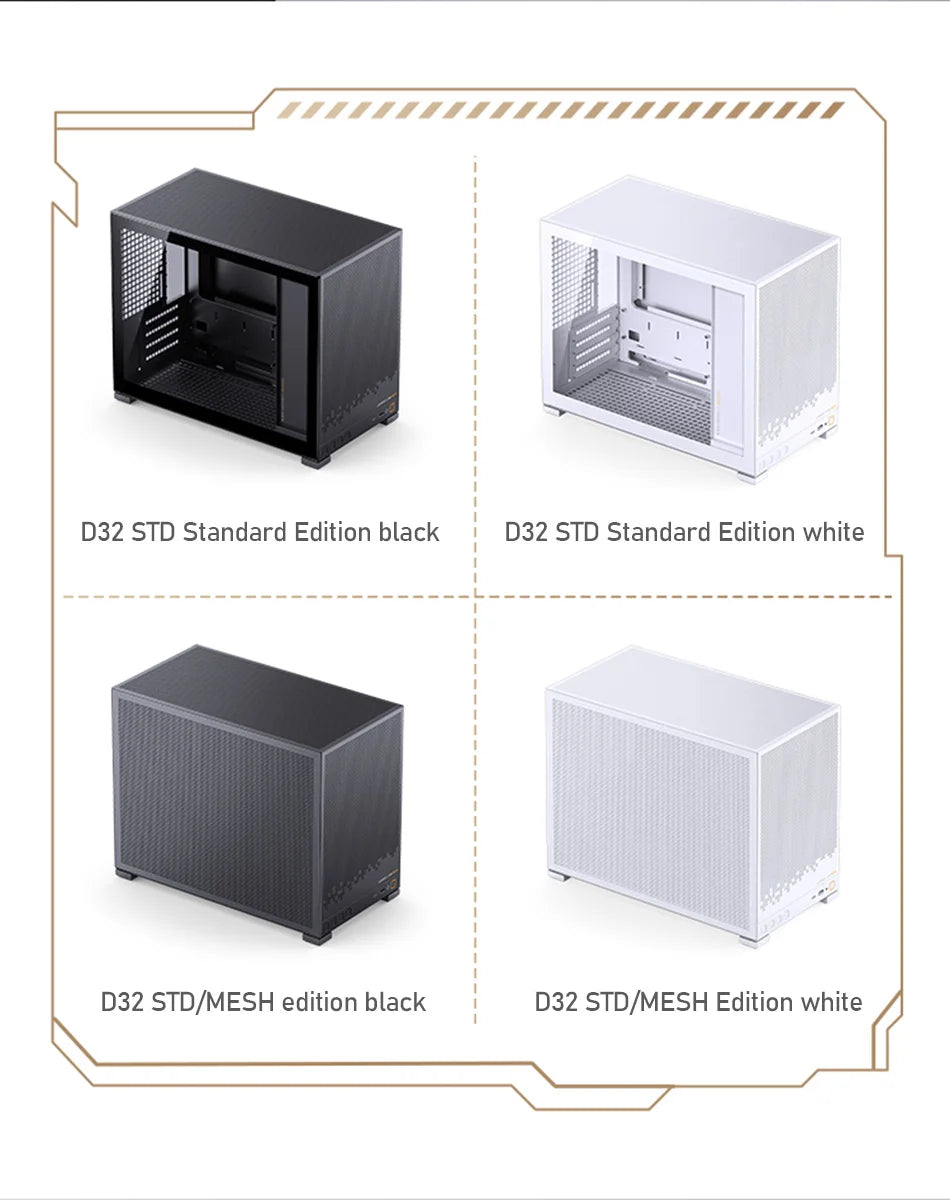 Jonsbo D32 STD/PRO MINI Desktop Case MINI-ITX MATX PC Case Support ATX/SFX Power Supply 240Water Cooling Computer Office Chassis.