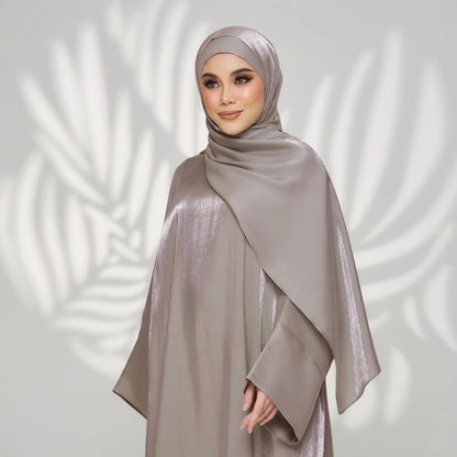 Two Piece Muslim Sets for Women Luxuru Dubai Hijab Abaya Dress Ramadan Saudi Arabia Modest Clothing Islamic Solid Church Outfits.