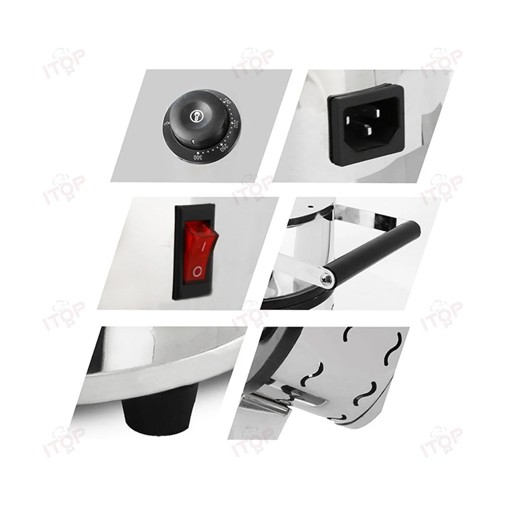 Commercial Burger Ice Cream Bread Maker 10CM Dia. Gelato Press Heating Machine Gelato Panini Press Ice Cream Sandwich Machine.