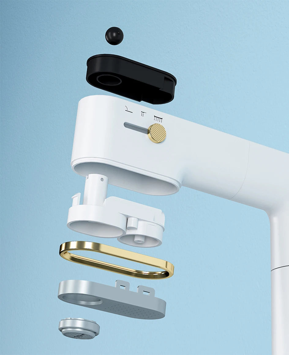 VGX Multifunctional Bathroom Faucets Pull Out Basin Mixer Sink Faucet Gourmet LED Display Tap 360° Tapware Crane Brass Chrome