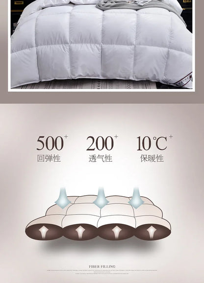 Winter Quilted Quilts Blanket 95% White Goose Down Soft Goose Down Warm Winter Duvet 거위털 이불 구스이불 거위Size King Twin Cover.