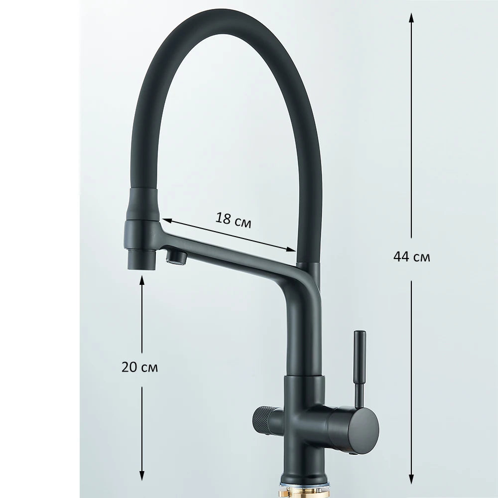 Kitchen Faucet Filtered Water Dual Spout Purification Feature Kitchen Tap 360 Rotation Water Crane For Kitchen