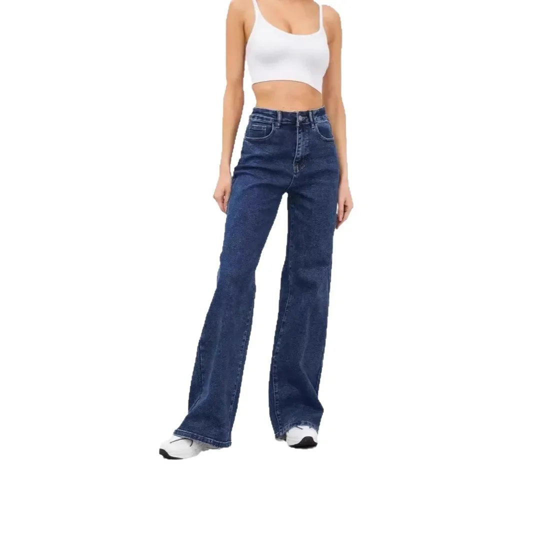 High Waist Wide Leg American Style Summer Casual Women's Jeans Floor Length Design Sensation Fashionable Chinese Brand.