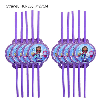 Disney Gabby Puppenhaus Geburtstag Party Dekoration Ballon Servietten Kinder Einweggeschirr Thema Party Supplies Kinder Geschenke