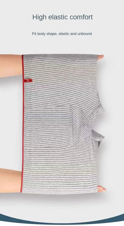 4Pcs Boxer Shorts männer Unterwäsche Sexy Höschen Baumwolle Boxer Gestreiften Unterhose Männlichen Shorts U Konvexen Dessous Plus Größe 2XL-6XL