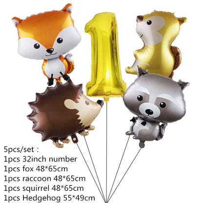 Woodland Tier Dschungel Wald DIY Party Dekoration Teller Tasse Tischdecke Geburtstag Party Baby Dusche Kinder Geburtstag Party Supplies