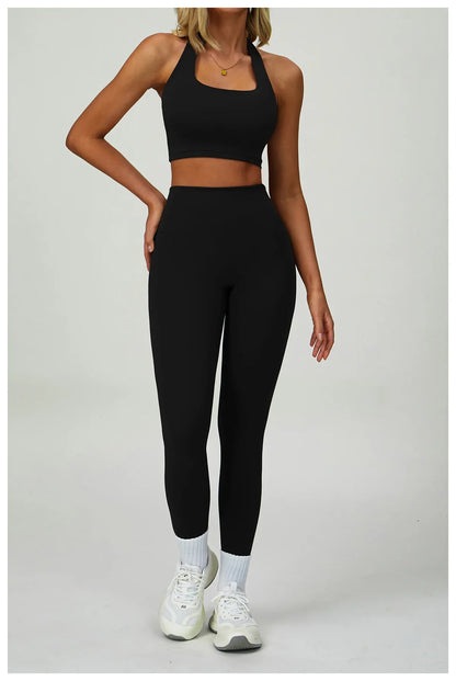 Yoga Shorts Set Women Sports Bra Long Sleeve Zipper Jacket Tight Fitting Pants Fitness Suit Outdoor Running 2PCS Workout Clothes.