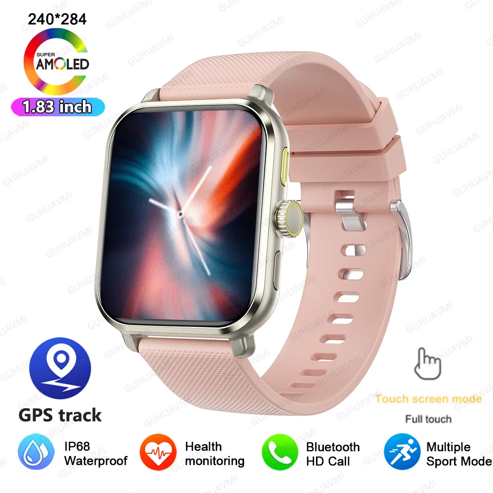 Smart Watch Women Man 1.85" HD Screen GPS Sport trajectory Heart Rate Health Watches Blood oxygen Men Smartwatch For Android IOS