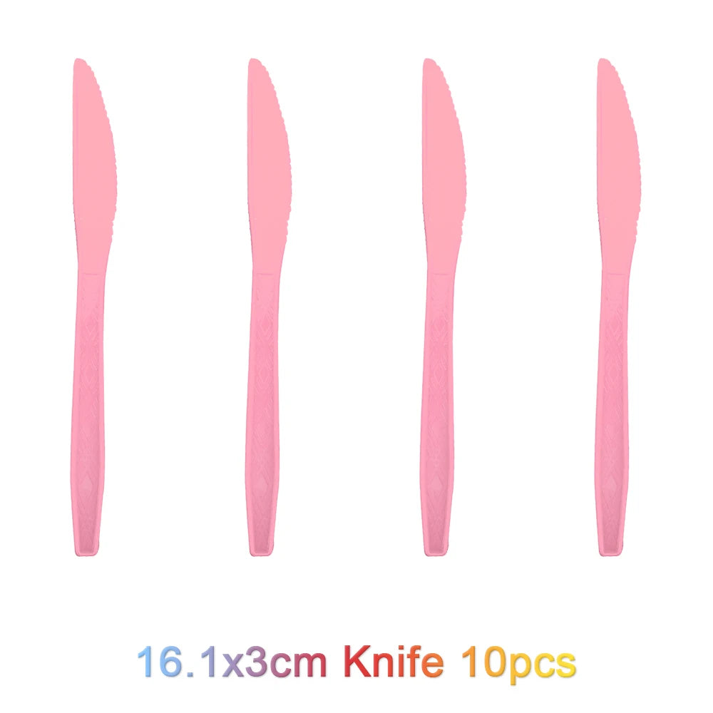 Cartoon Regenbogen Puppe High School Thema Hintergrund Geburtstag Party Dekoration Lieferungen Einweg Tasse Besteck Ballon Baby Geschenk