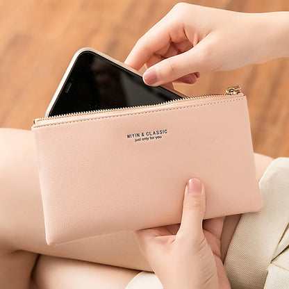 MIYIN Women's Purse long ultra-thin credit card bag minimalist zero purse thin large capacity zipper hold bag handbag purse girl.
