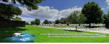 ANTHBOT Genie 600 AI kabelloser Roboter-Rasenmäher, max. 900 m2, Vollfrequenzband RTK + 4-kamera-Vision-Rasenmäherroboter