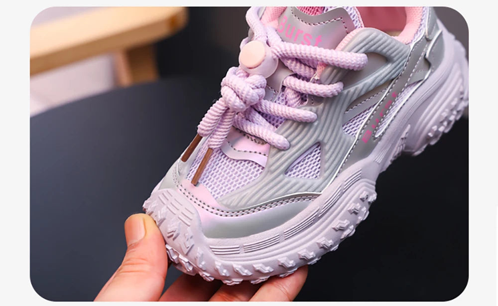 2025 Autumn Sport Shoes For Children PU Leather Waterproof Kid's Sneakers Anti-slippery Breathable Boy's Girl's Running Shoes.