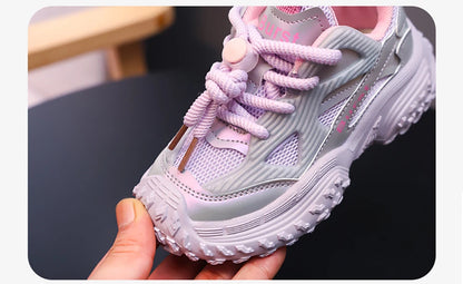 2025 Autumn Sport Shoes For Children PU Leather Waterproof Kid's Sneakers Anti-slippery Breathable Boy's Girl's Running Shoes.